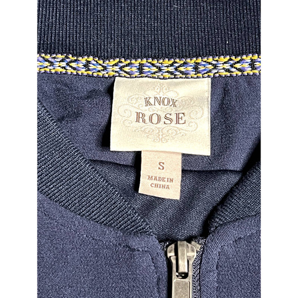 Knox Rose blue bomber style embroidered jacket - Picture 3 of 6